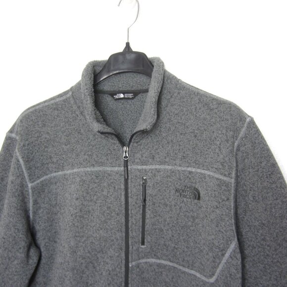 The North Face Men's XXL Sweater Fleece Full Zip Jacket Heathered Gray VGUC - Picture 2 of 11